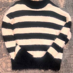 Target Black and Cream Striped Women's Sweater